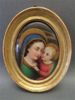 Porzellan-Heiligenbild, 19. Jhdt. - Kunst, Antiquitäten und Schmuck