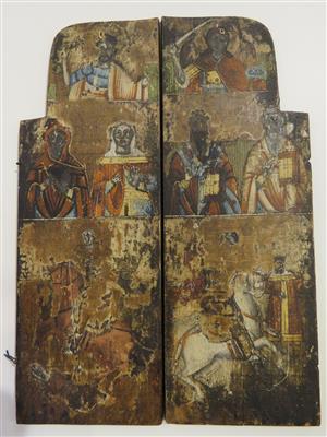 Flügeltüren einer griechischen Triptychon-Ikone,18. Jhdt. - Kunst, Antiquitäten und Schmuck