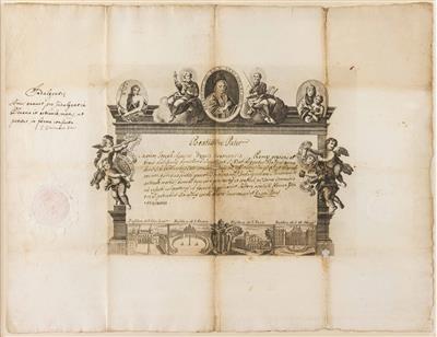 Indulgenz-Urkunde, Rom 1750 - Umění, starožitnosti, šperky