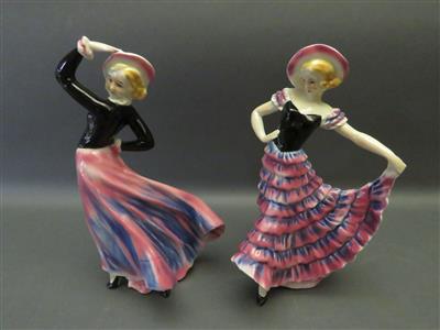 Zwei tanzende Frauenfiguren, Sitzendorf - Thüringen - Umění, starožitnosti, šperky