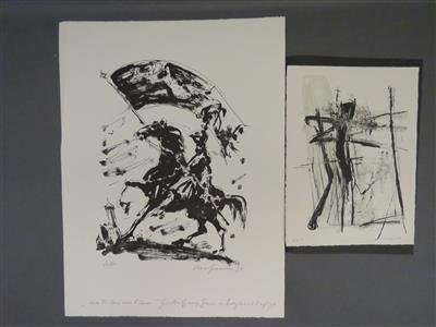 2 Lithografien: a) Manfred Hebenstreit * - Kunst, Antiquitäten und Schmuck