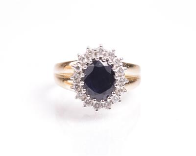 Brillant-Saphir-Ring - Umění, starožitnosti, šperky