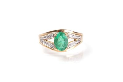 Brillant Smaragdring - Arte, antiquariato e gioielli