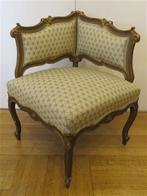 Eckfauteuil im Rokokostil, um 1900 - Kunst, Antiquitäten und Schmuck