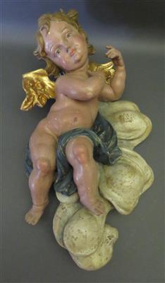 Geflügelter Engel auf Wolkenbank montiert, Barockstil, 20. Jahrhundert - Kunst, Antiquitäten und Schmuck