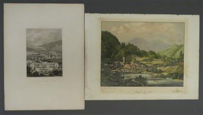 Konvolut von 2 Ansichten aus Bad Ischl: a) W. Lehmann - Antiques, art and jewellery