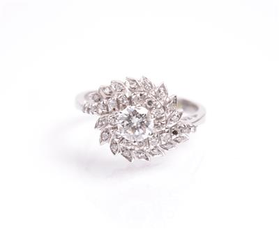 Brillant-Diamantdamenring zus. ca. 0,95 ct - Arte, antiquariato e gioielli