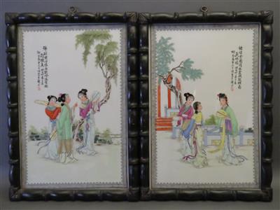 Vier Porzellanbilder, China 20. Jahrhundert - Arte, antiquariato e gioielli