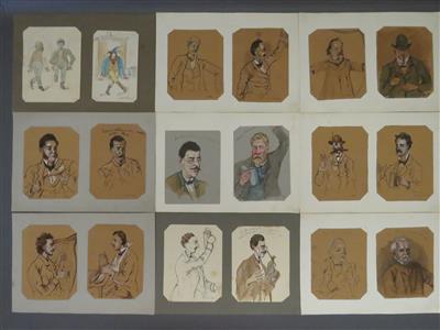 42 Zeichnungen und Aquarelle, Deutsch um 1900 - Kunst, Antiquitäten und Schmuck