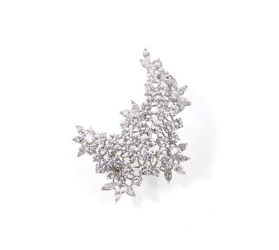 Diamantbrosche zus. ca.7,50 ct - Umění, starožitnosti