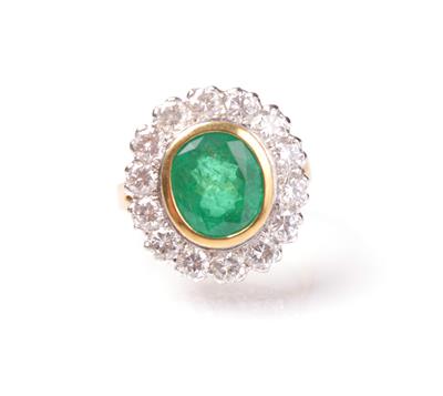 Brillant Smaragd Ring - Kunst, Antiquitäten und Schmuck