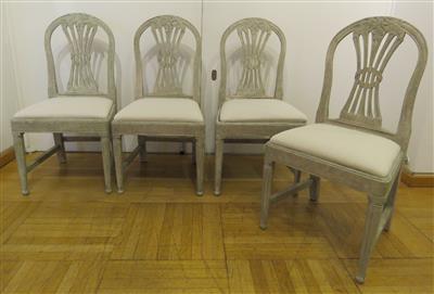 Vier neoklassizistische Sessel im Louis-Seize-Stil, 19./20. Jahrhundert - Arte, antiquariato e gioielli