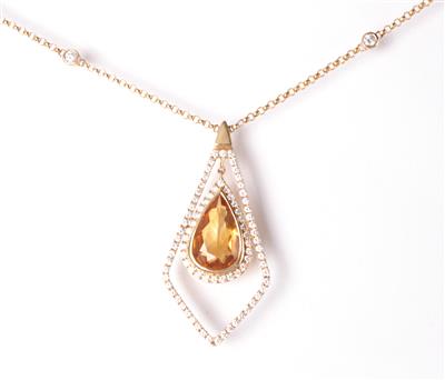 Diamantcollier zusammen ca. 0,87 ct - Arte, antiquariato e gioielli