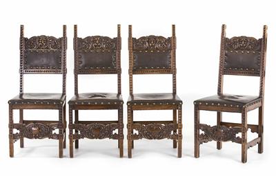 Satz von vier Sesseln im Frühbarockstil, spätes 19. Jahrhundert - Kunst und Antiquitäten