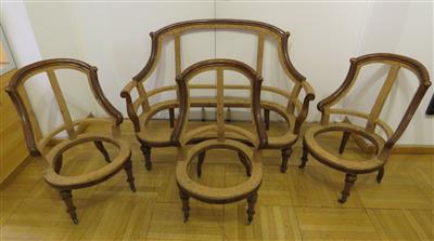 Vierteilige Salon-Sitzgruppe um 1860/70 - Arte, antiquariato e gioielli