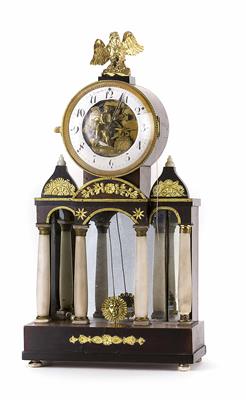 Biedermeier-Kommodenuhr mit Automat um 1820 - Umění, starožitnosti, šperky