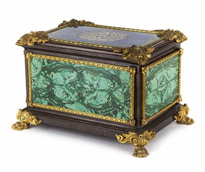 Halbedelstein-Prunkkassette im Repräsentationsstil Ludwig des XIV., Deutsch um 1870/80 - Arte, antiquariato e gioielli