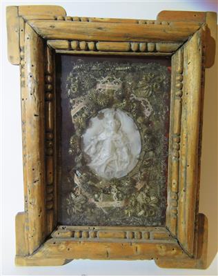 Klosterarbeit - Reliquienbild, 18. Jahrhundert - Arte, antiquariato e gioielli
