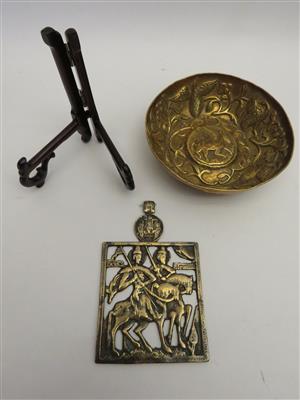 Messing-Reliefschale, wohl Byzanthinisch - Umění, starožitnosti, šperky