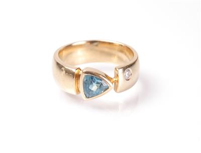 Diamant Topasring - Antiques, art and jewellery