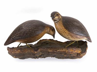 Viechtauer Vogelpaar - Wachteln, Oberösterreich 19. Jahrhundert - Kunst, Antiquitäten und Schmuck