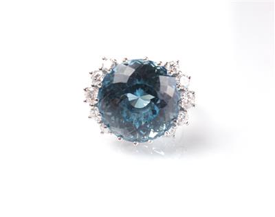 Brillant Topasring zus. ca. 1 ct - Schmuck, Kunst und Antiquitäten