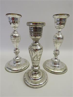 Paar SilberglasKerzenleuchter, 2. Hälfte 19. Jhdt. - Jewellery, antiques and art
