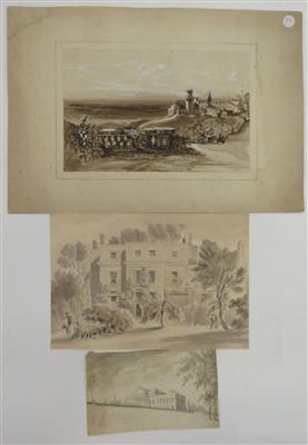 Konvolut von drei Aquarellen,19. Jahrhundert - Gioielli, arte e antiquariato