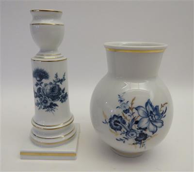 Kleine Vase, Kerzenhalter, Meissen, 2. Hälfte 20. Jhdt. - Schmuck, Kunst und Antiquitäten