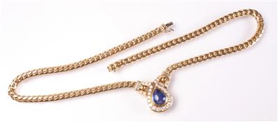 Brillant Diamant Saphircollier zus. ca. 1,45 ct - Gioielli, arte e antiquariato