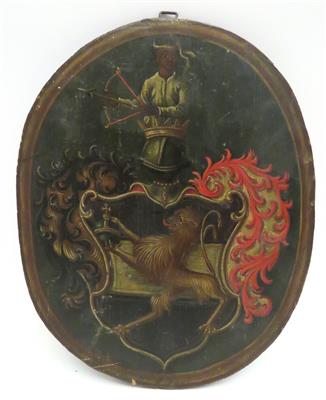 Wappenschild mit Adelskrone, 18./19. Jahrhundert - Schmuck, Kunst und Antiquitäten