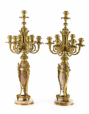 Paar Kandelaber im Louis-Seize-Stil, 2. Hälfte 19. Jahrhundert - Schmuck, Kunst und Antiquitäten