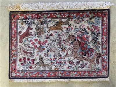Ghom Seide, ca. 54 x 79 cm, Zentralpersien (Iran) - Klenoty, umění a starožitnosti