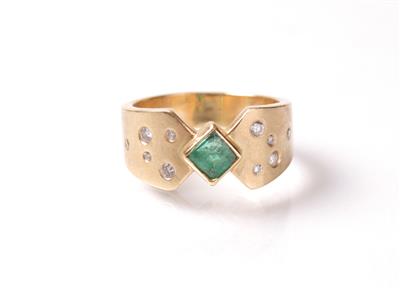 Brillant Smaragdring - Jewellery, antiques and art