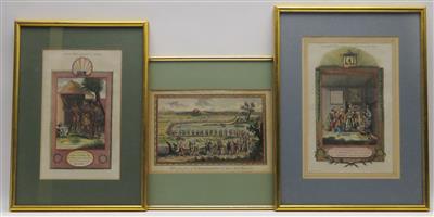 3 Grafiken aus "Dr. Hurd's Ceremonies and Customs of All Nations" (1778 London) - Schmuck, Kunst und Antiquitäten