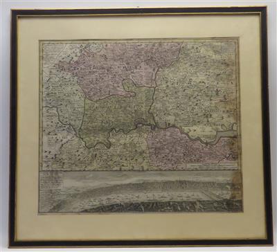 Landkarte der London umgebenden Gebiete: Herford, - Klenoty, umění a starožitnosti