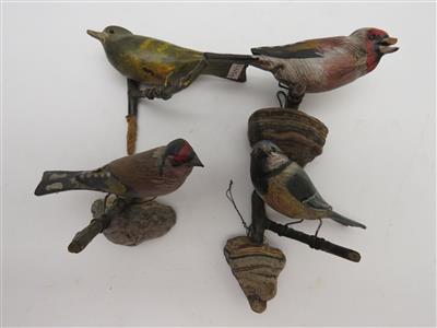 Vier Singvögel in der Art Viechtau, 20. Jahrhundert - Schmuck, Kunst und Antiquitäten