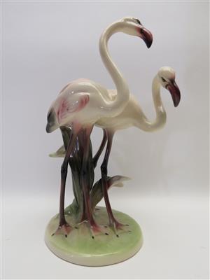 Flamingopaar, Keramos, Wien um 1975/80 - Schmuck, Kunst und Antiquitäten