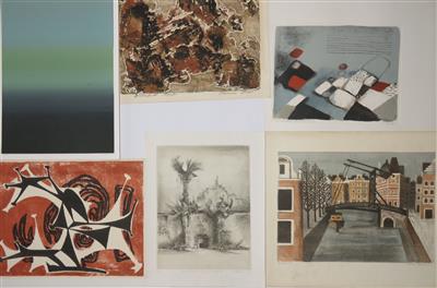 6 Grafiken: Herbert Breiter; Hermann Ober; Slavi Soucek; Annemarie Schlosz (Radierung, Lithografien, Holzschnitt) - Paintings