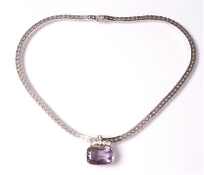 Brillant-Amethystanhänger zus. ca. 0,55 ct - Schmuck, Kunst und Antiquitäten