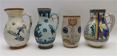 3 Krüge, 1 Vase, vornehmlich Slowakei, 19./20. Jhdt. - Jewellery, antiques and art