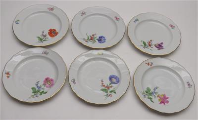 6 Speiseteller, Meissen, um 1970/80 - Jewellery, antiques and art