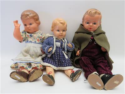3 Puppen, 2. Drittel 20. Jahrhundert - Schmuck, Kunst und Antiquitäten