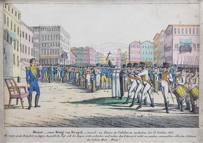 Erschießung von Joachim Murat, König von Neapel (1808-1815), am 13. 10. 1815 - Klenoty, umění a starožitnosti