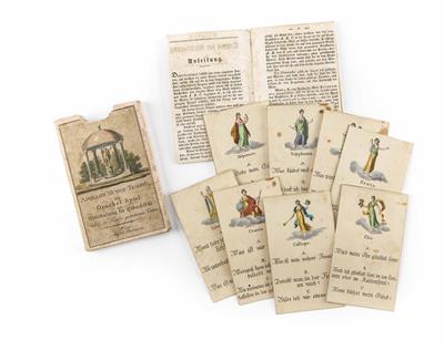 Kartenspiel "Apollos Musen-Tempel, ein Orakel-Spiel", Wien 1. Drittel 19. Jhdt. - Klenoty, umění a starožitnosti