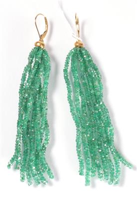 2 Smaragdohrringgehänge - Jewellery, antiques and art