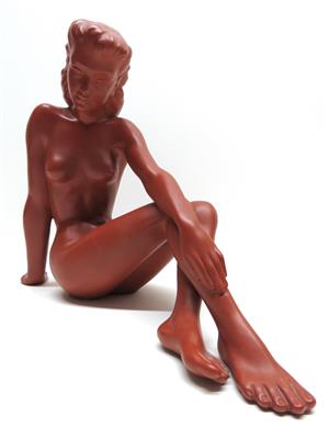 Sitzender weiblicher Akt, Gmundner Keramik, um 1950/60 - Schmuck, Kunst und Antiquitäten