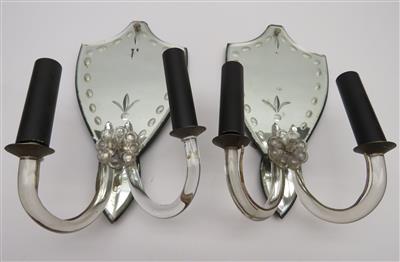 Paar Spiegelglas-Wandappliken, 1940er-Jahre - Schmuck, Kunst und Antiquitäten