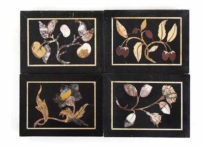 Satz von acht Pietra-Dura-Bildplatten, 20. Jahrhundert - Jewellery, antiques and art