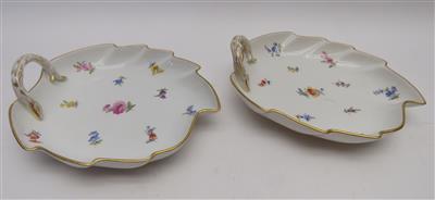 Paar Blattschalen, Meissen, 1860 bis 1924 - Klenoty, umění a starožitnosti